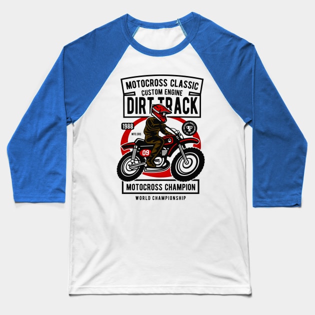 Motocross dirt track Baseball T-Shirt by Tempe Gaul